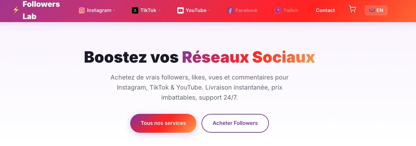 Followers Lab Interface für Instagram Follower kaufen